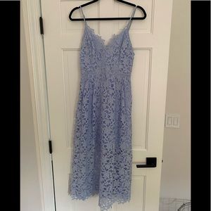 ASTR The Label Lace A-Line Midi Dress Periwinkle Size M
